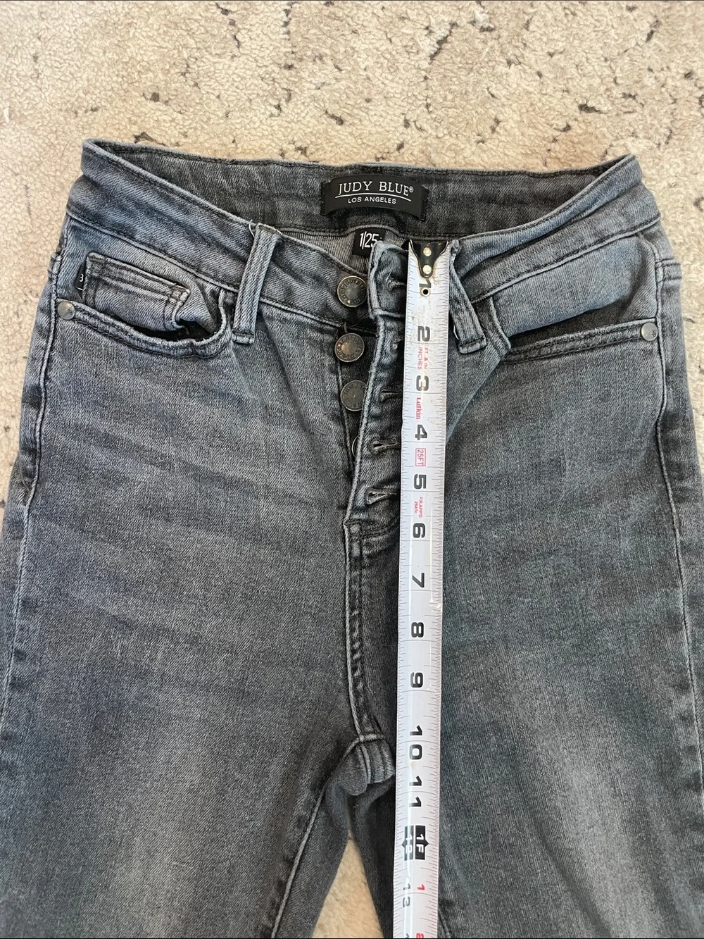 Judy Blue High-Rise Button-Fly Skinny Jeans - Charcoal Gray